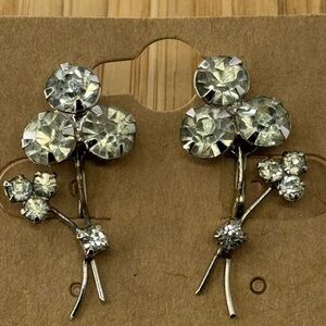 50s Continental Floral Spray screw back clip Earrings